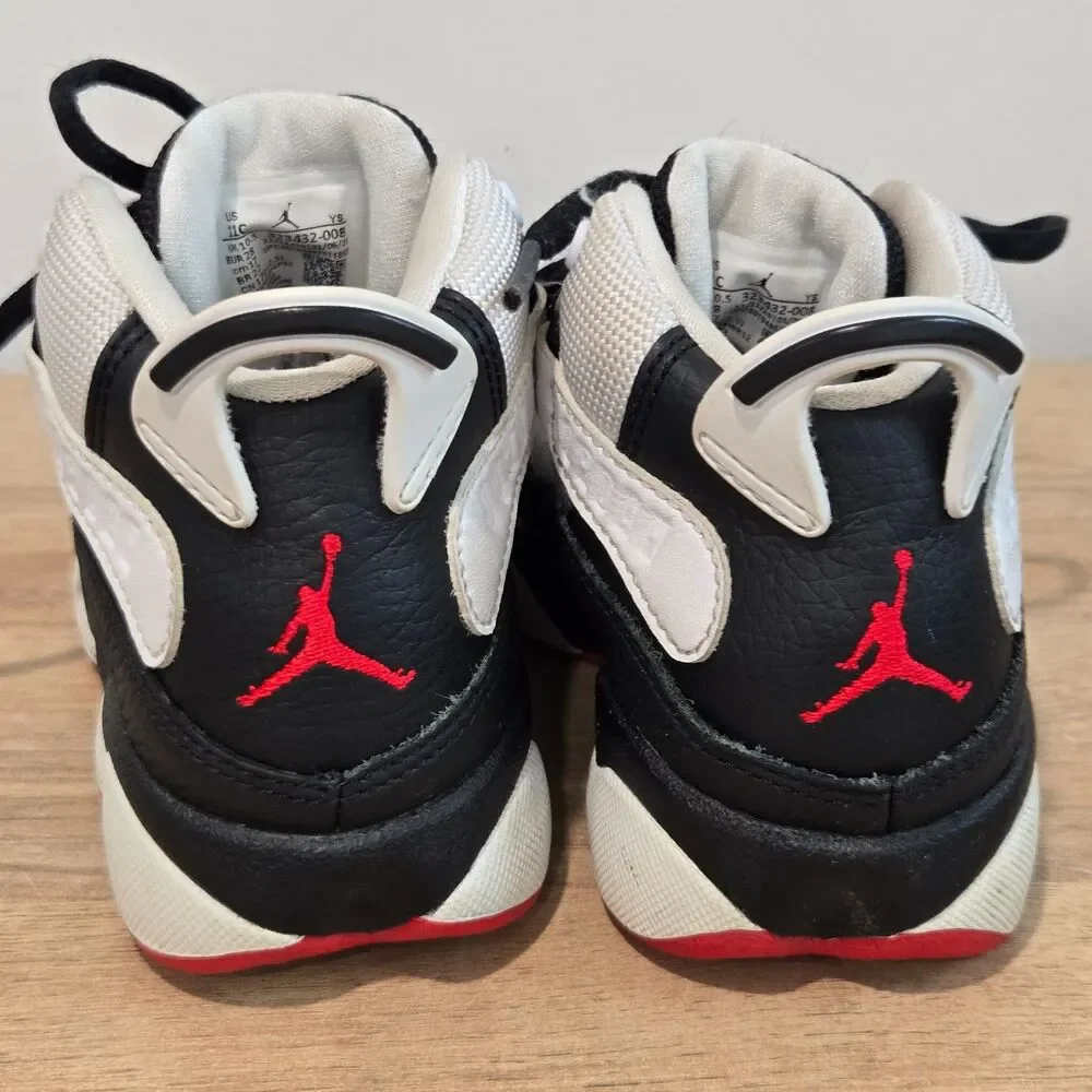 Nike air jordan 6 rings kids size 11C/28 basketball sneaker Play Leather Mid top